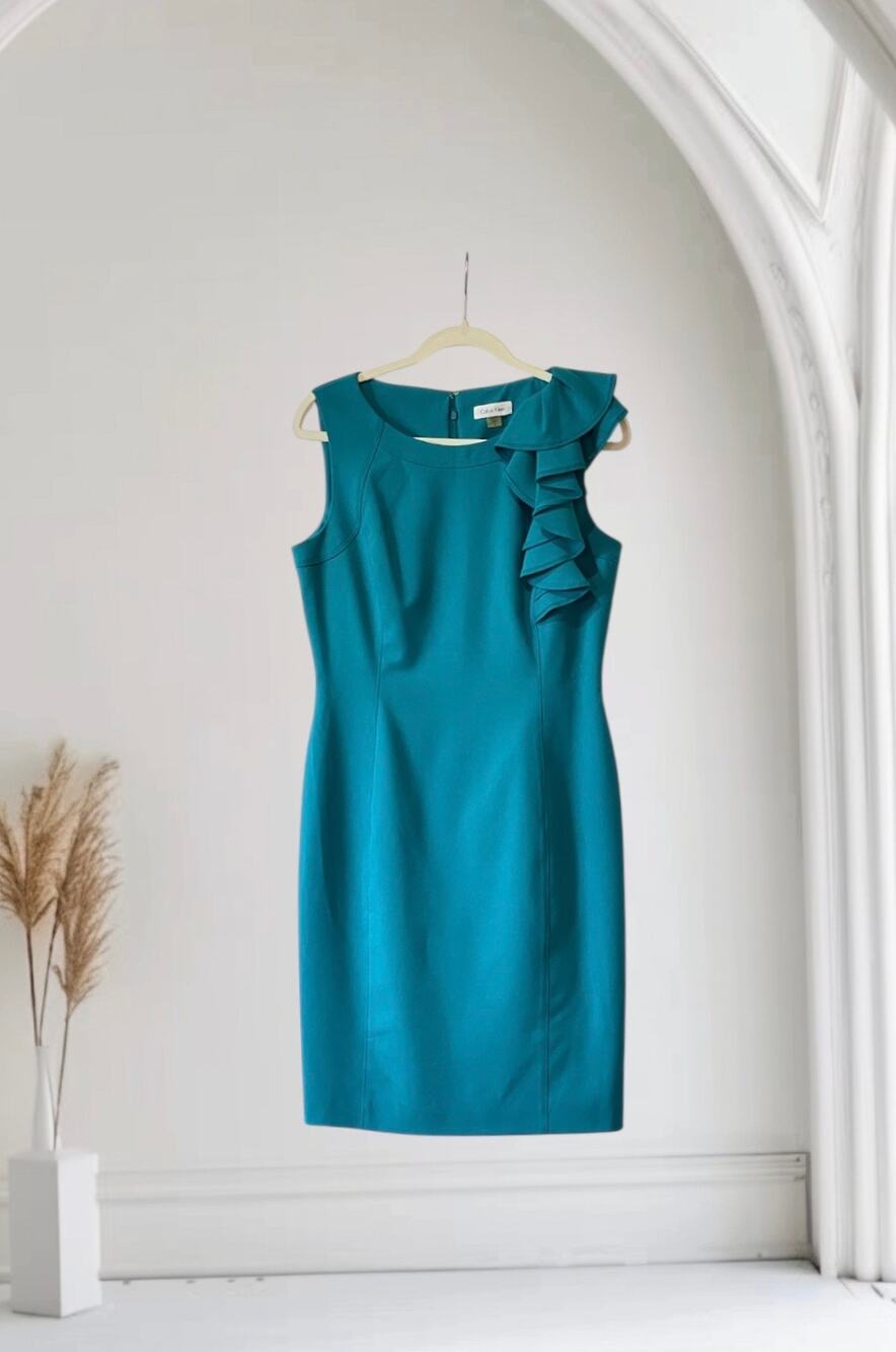 Calvin Klein Turquoise Cocktail Dress Size 8